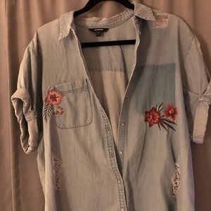 Denim button down